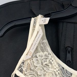 Lauren Conrad white with green flower dress size 4. Hits right above the knee